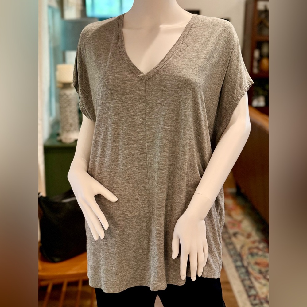 Casual Heather Gray V-Neck Women's Tunic EUC